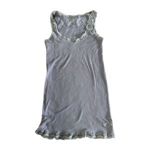 American‎ Eagle Outfitters Lace Trim Blue/Gray Tank Top